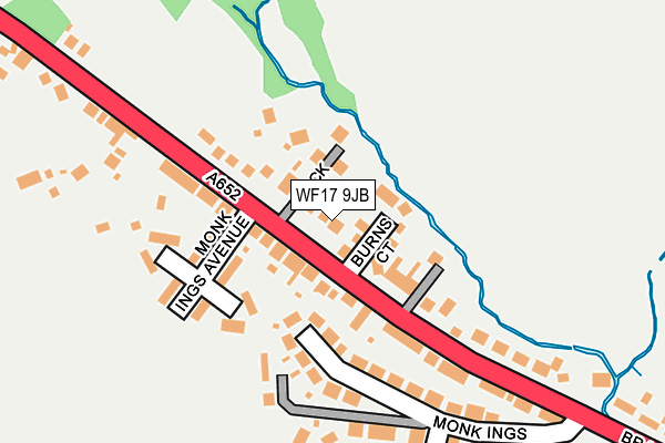 WF17 9JB map - OS OpenMap – Local (Ordnance Survey)