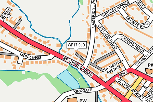 WF17 9JD map - OS OpenMap – Local (Ordnance Survey)