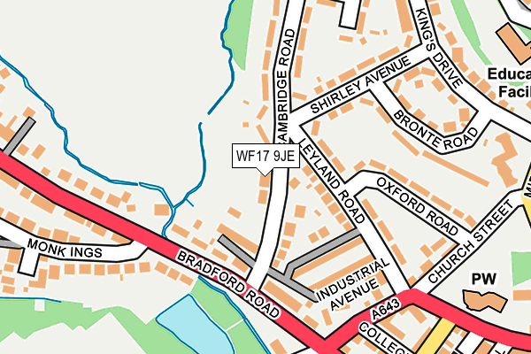 WF17 9JE map - OS OpenMap – Local (Ordnance Survey)