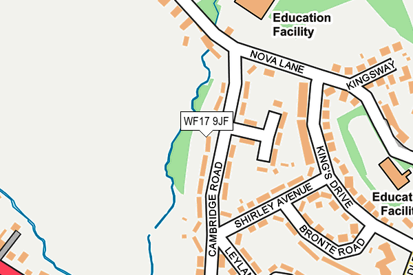 WF17 9JF map - OS OpenMap – Local (Ordnance Survey)