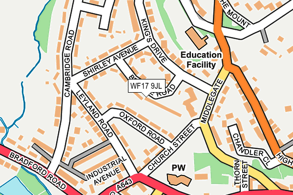 WF17 9JL map - OS OpenMap – Local (Ordnance Survey)