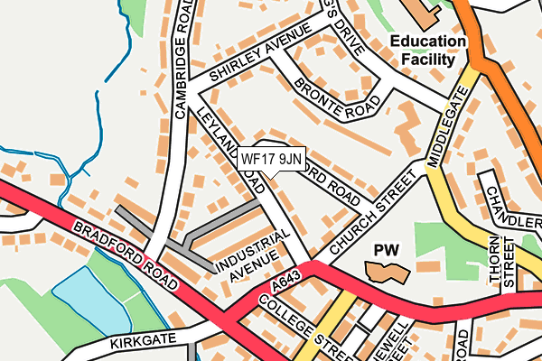 WF17 9JN map - OS OpenMap – Local (Ordnance Survey)