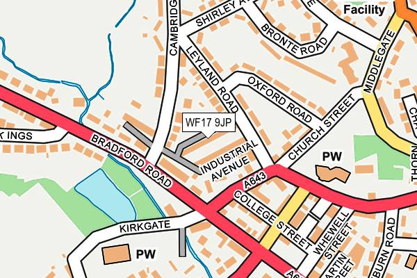 WF17 9JP map - OS OpenMap – Local (Ordnance Survey)