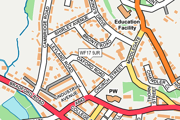 WF17 9JR map - OS OpenMap – Local (Ordnance Survey)