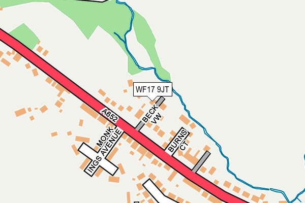 WF17 9JT map - OS OpenMap – Local (Ordnance Survey)