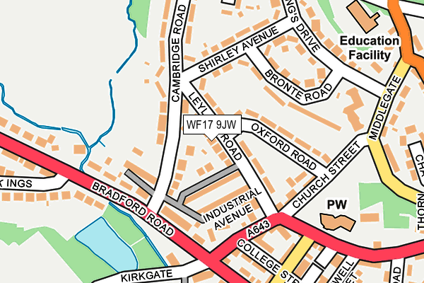 WF17 9JW map - OS OpenMap – Local (Ordnance Survey)