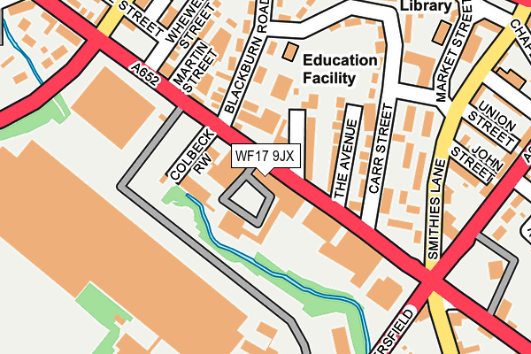 WF17 9JX map - OS OpenMap – Local (Ordnance Survey)