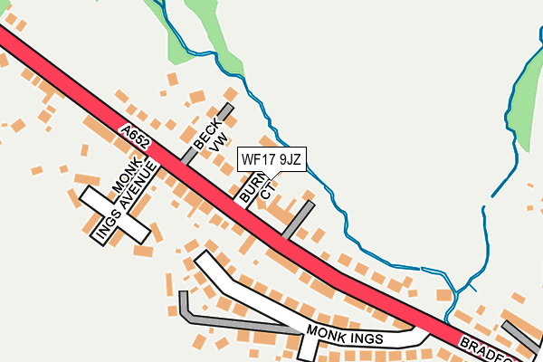WF17 9JZ map - OS OpenMap – Local (Ordnance Survey)