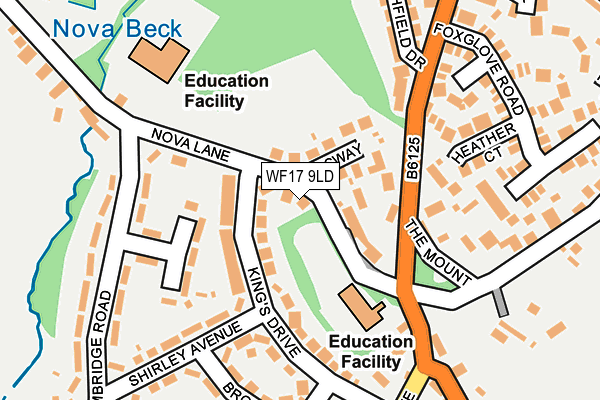 WF17 9LD map - OS OpenMap – Local (Ordnance Survey)