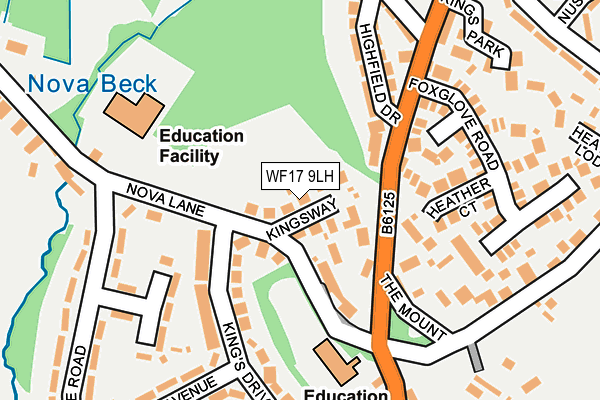 WF17 9LH map - OS OpenMap – Local (Ordnance Survey)