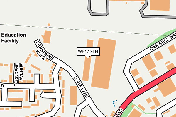 WF17 9LN map - OS OpenMap – Local (Ordnance Survey)