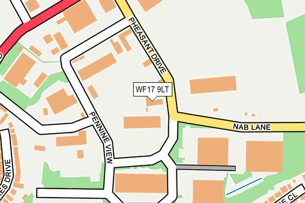 WF17 9LT map - OS OpenMap – Local (Ordnance Survey)