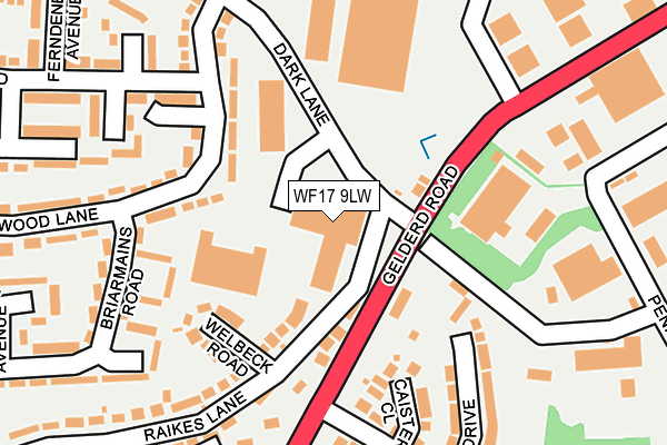 WF17 9LW map - OS OpenMap – Local (Ordnance Survey)