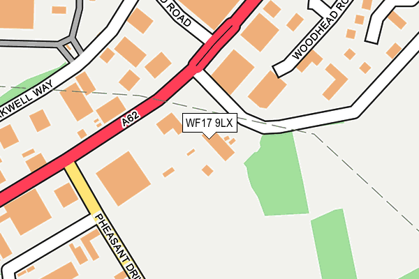 WF17 9LX map - OS OpenMap – Local (Ordnance Survey)
