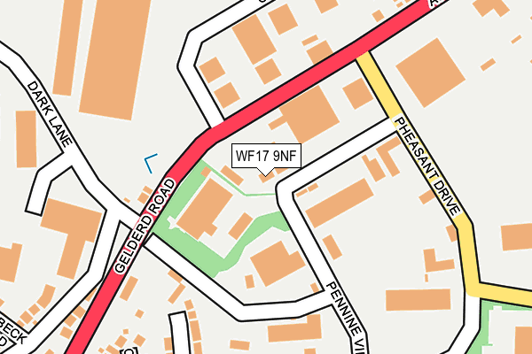 WF17 9NF map - OS OpenMap – Local (Ordnance Survey)