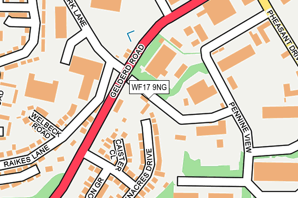 WF17 9NG map - OS OpenMap – Local (Ordnance Survey)