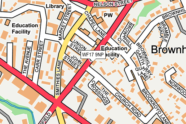 WF17 9NP map - OS OpenMap – Local (Ordnance Survey)