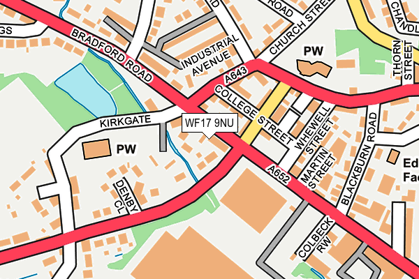WF17 9NU map - OS OpenMap – Local (Ordnance Survey)