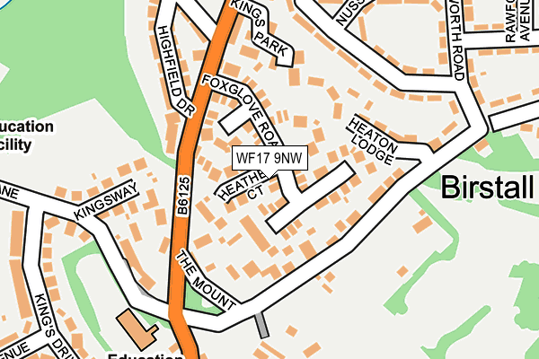 WF17 9NW map - OS OpenMap – Local (Ordnance Survey)