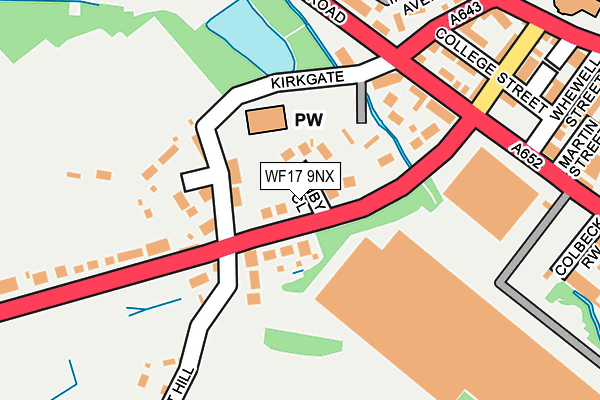 WF17 9NX map - OS OpenMap – Local (Ordnance Survey)