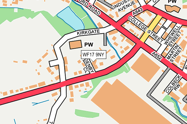 WF17 9NY map - OS OpenMap – Local (Ordnance Survey)