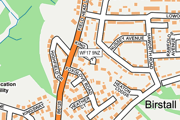WF17 9NZ map - OS OpenMap – Local (Ordnance Survey)