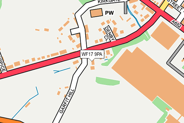 WF17 9PA map - OS OpenMap – Local (Ordnance Survey)