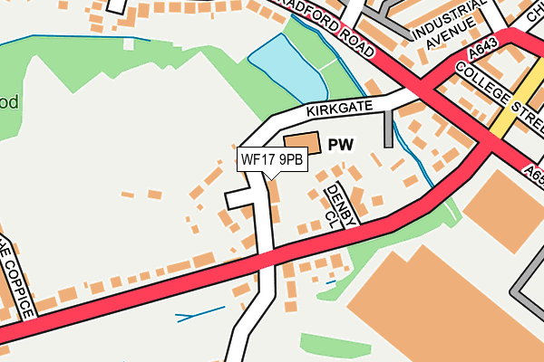WF17 9PB map - OS OpenMap – Local (Ordnance Survey)