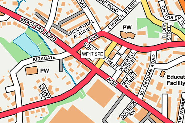 WF17 9PE map - OS OpenMap – Local (Ordnance Survey)