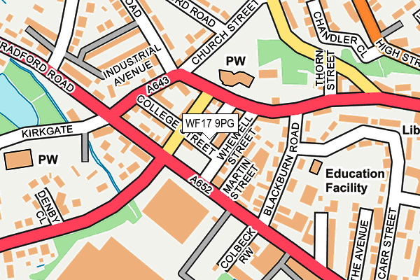 WF17 9PG map - OS OpenMap – Local (Ordnance Survey)