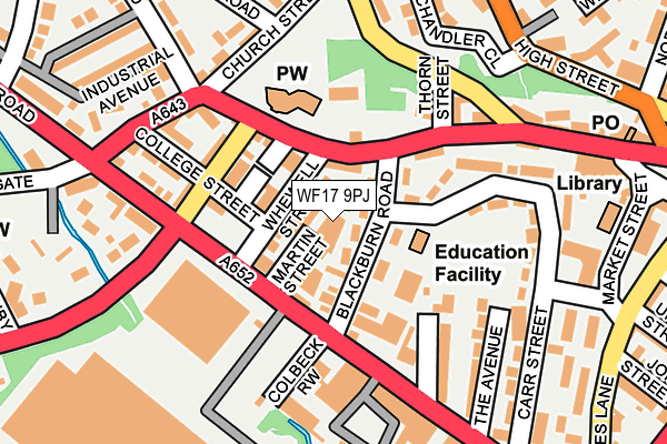 WF17 9PJ map - OS OpenMap – Local (Ordnance Survey)