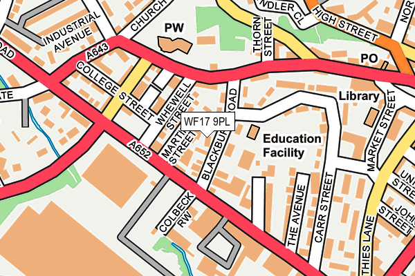 WF17 9PL map - OS OpenMap – Local (Ordnance Survey)