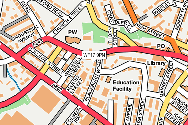 WF17 9PN map - OS OpenMap – Local (Ordnance Survey)
