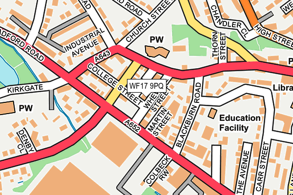WF17 9PQ map - OS OpenMap – Local (Ordnance Survey)