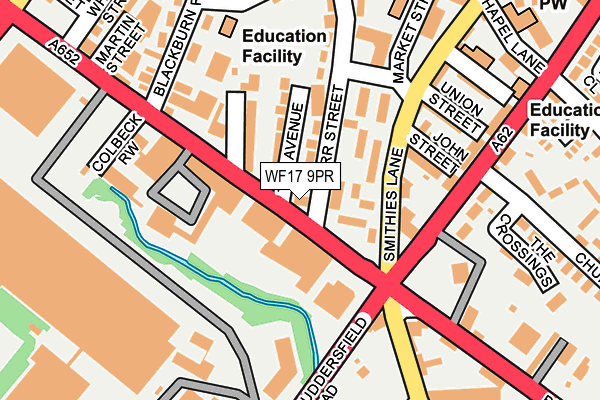 WF17 9PR map - OS OpenMap – Local (Ordnance Survey)