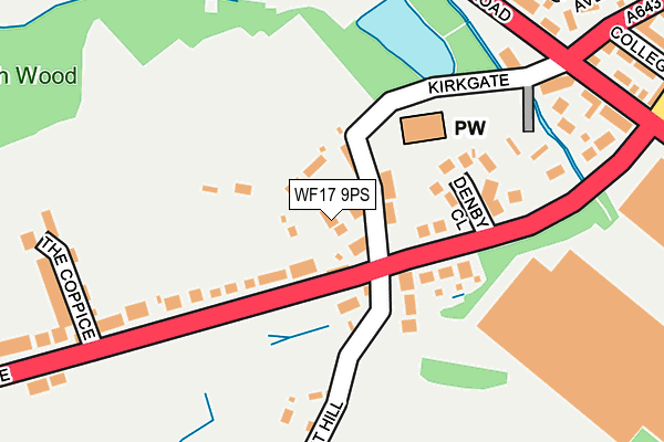 WF17 9PS map - OS OpenMap – Local (Ordnance Survey)
