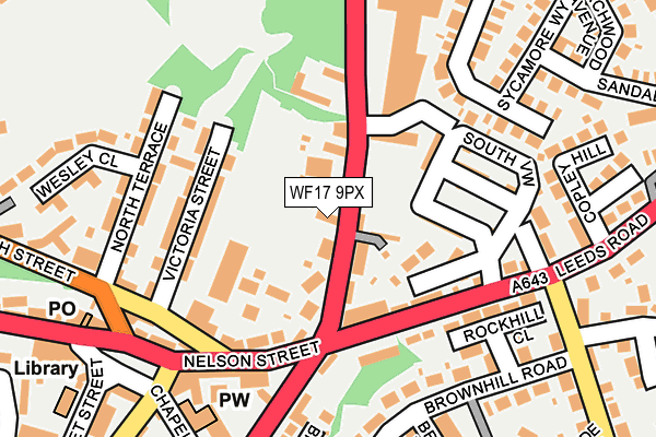 WF17 9PX map - OS OpenMap – Local (Ordnance Survey)