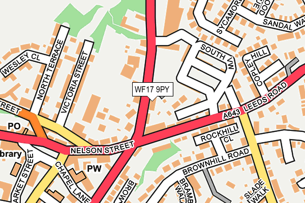 WF17 9PY map - OS OpenMap – Local (Ordnance Survey)