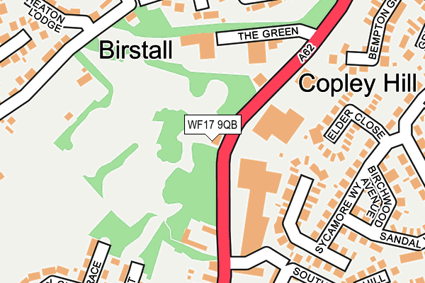 WF17 9QB map - OS OpenMap – Local (Ordnance Survey)