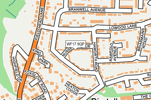 WF17 9QP map - OS OpenMap – Local (Ordnance Survey)