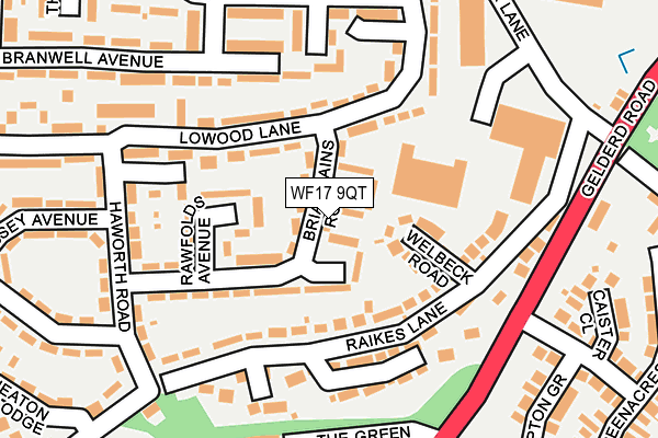 WF17 9QT map - OS OpenMap – Local (Ordnance Survey)