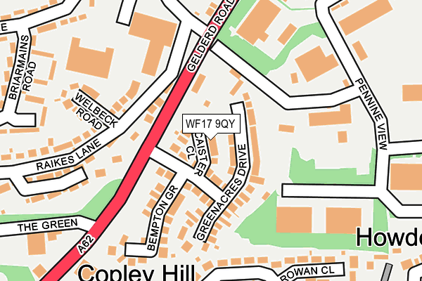 WF17 9QY map - OS OpenMap – Local (Ordnance Survey)