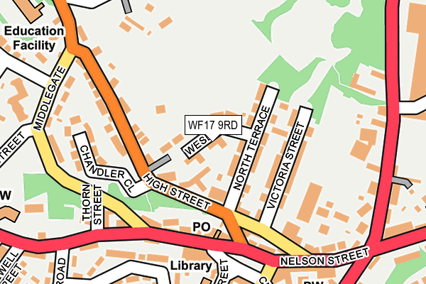 WF17 9RD map - OS OpenMap – Local (Ordnance Survey)