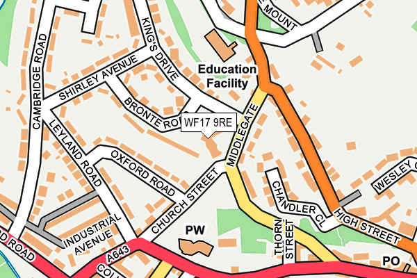 WF17 9RE map - OS OpenMap – Local (Ordnance Survey)