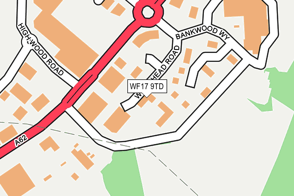 WF17 9TD map - OS OpenMap – Local (Ordnance Survey)