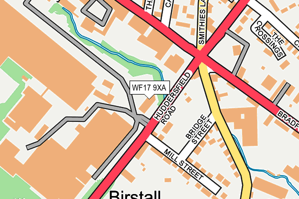 WF17 9XA map - OS OpenMap – Local (Ordnance Survey)