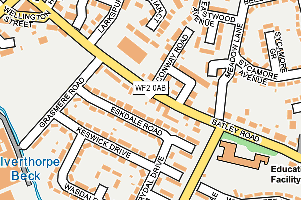 WF2 0AB map - OS OpenMap – Local (Ordnance Survey)