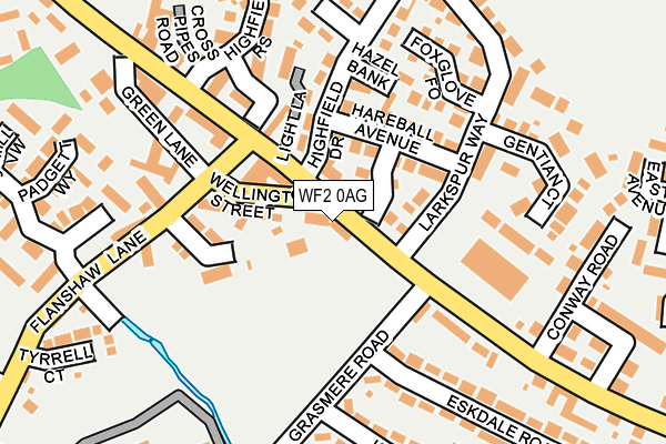 WF2 0AG map - OS OpenMap – Local (Ordnance Survey)
