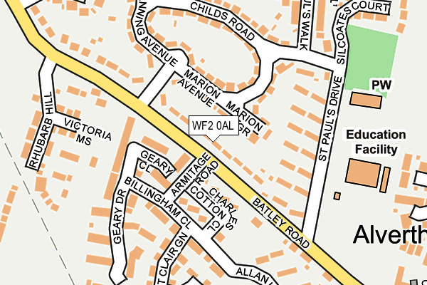 WF2 0AL map - OS OpenMap – Local (Ordnance Survey)