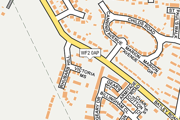 WF2 0AP map - OS OpenMap – Local (Ordnance Survey)